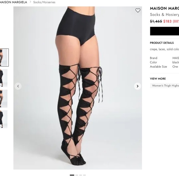 Maison Margiela 100% Silk Socks Hosiery - Picture 2 of 2